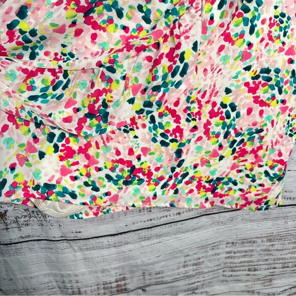 Torrid 2X Georgette Surplice Wrap Romper Spotted Confetti Sleeveless Adjustable - Picture 7 of 14